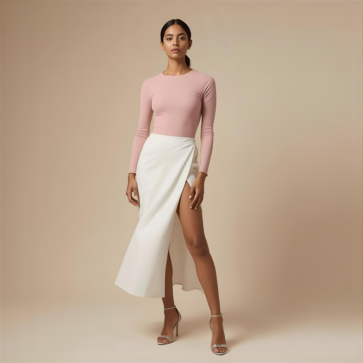 ALVÉA | Jupe Blanche Fendue Élégante et Stylée